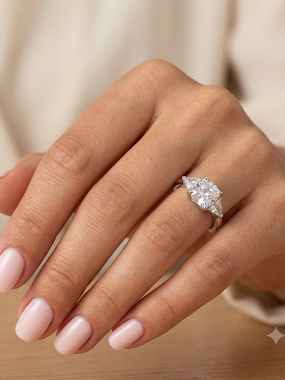 Sparkling 3 Carat Sterling Silver CZ Ring 8
